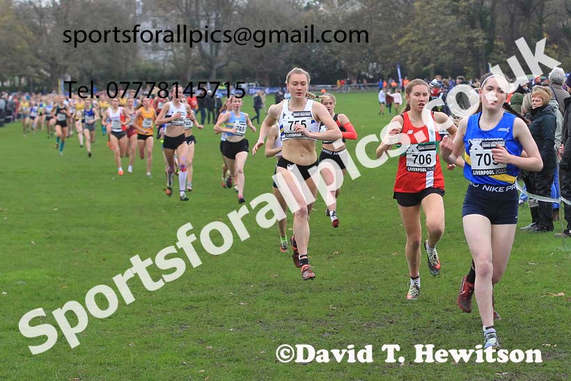 Women Under-17s and Junior Women, 2022 British Athletics Cross Challenge, Sefton Park, Liverpool.  Photo: David T. Hewitson/Sports for All Pics